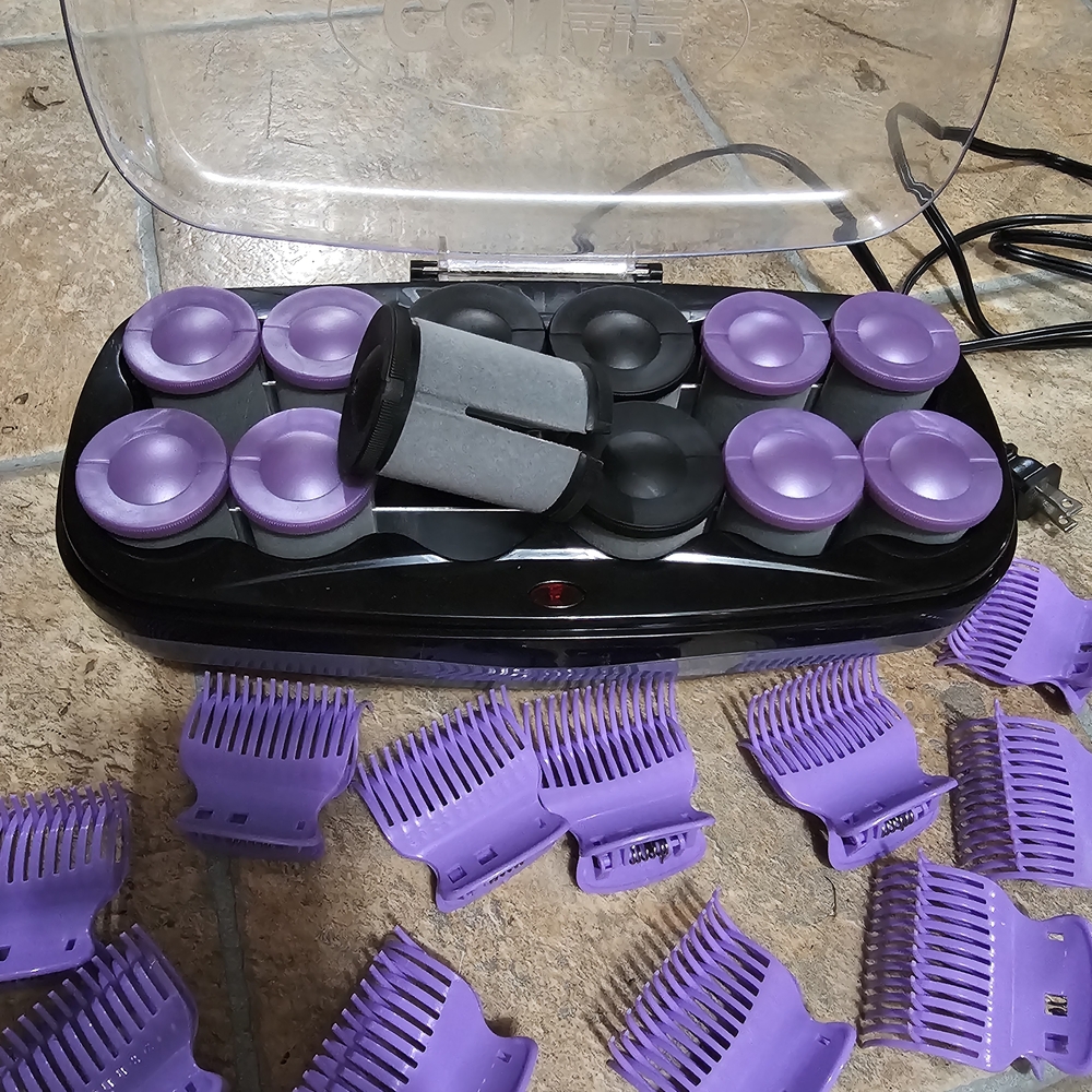 Conair Purple and Black Hair Rollers Set